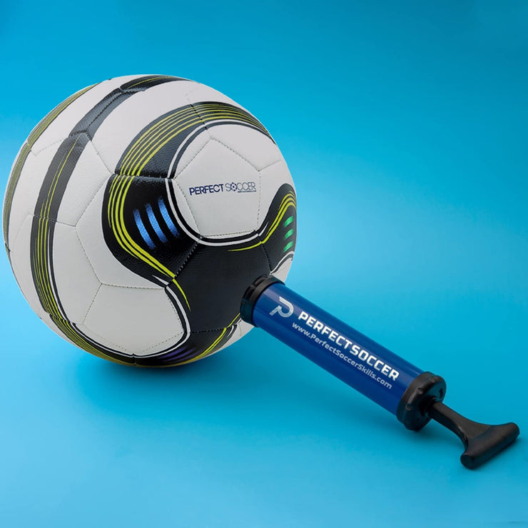 Perfect Soccer Ball Pump with Needle + Soccer Ball Size 5 w/ Portable Ball Air Pump Designed to Pump Size 5 Soccer Ball Easily Soccer Ball and Pump with Needle Sturdy All-Round Futbol Equipment