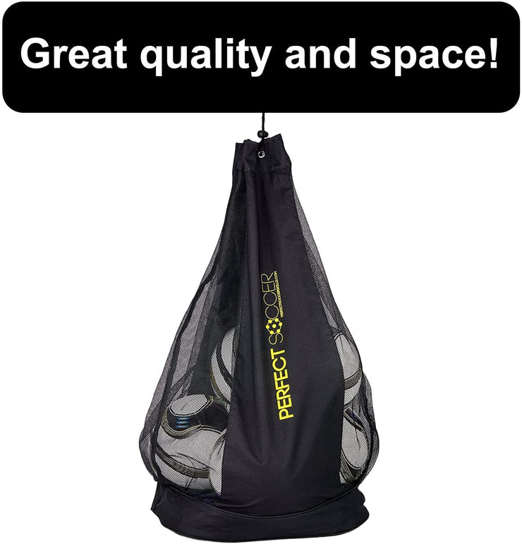 Perfect Soccer Balls Size 5 Pack of 5 w/Premium Soccer Ball Bag Combo Designed to Hold Pressure Pelota De Futbol Durable Youth Soccer Ball Rockets Off Your Foot | Made for Adults & Youth