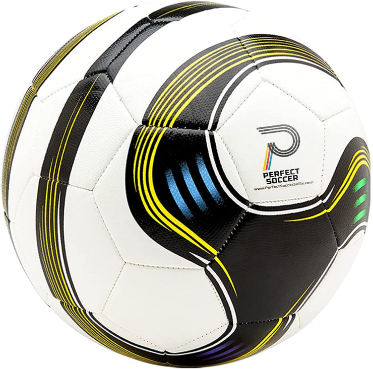 Perfect Soccer Balls Size 5 Pack of 3 w/Premium Soccer Ball Bag Combo Designed to Hold Pressure Pelota De Futbol Durable Youth Soccer Ball Rockets Off Your Foot | Made for Adults & Youth