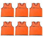 Premium Soccer Training Vest (6 Pack) - Only Scrimmage Vests w/ LIFETIME WARRANTY - Sports Pinnies Made To Last For Adults & Youth Players (Orange (size M)