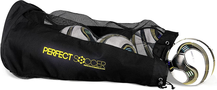 Perfect Soccer Balls Size 5 Pack of 3 w/Premium Soccer Ball Bag Combo Designed to Hold Pressure Pelota De Futbol Durable Youth Soccer Ball Rockets Off Your Foot | Made for Adults & Youth